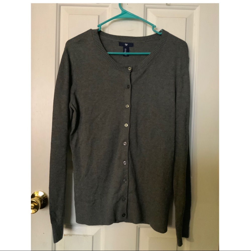 GAP Gray Button-Up Cardigan